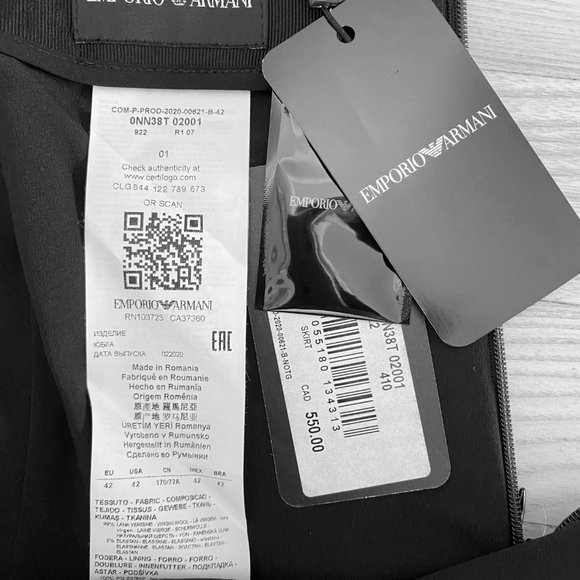 Emporio Armani classic wool pencil skirt with slight stretch - Picture 6 of 7